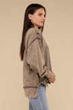 Acid Wash French Terry Exposed-Seam Sweatshirt ZENANA