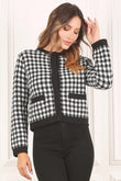 Black check knitted jacket Lilou