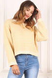 Herringbone Pattern Crew Neck Sweater Lilou