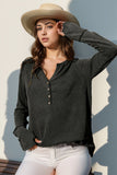 Double Take Full Size Notched Thumbhole Long Sleeve T-Shirt Trendsi