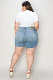 Judy Blue Full Size High Waist Raw Hem Denim Casual Jean Shorts Style #: 15251 Judy Blue