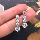 4 Carat Moissanite 925 Sterling Silver Earrings - Rosa Apparel