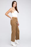 Zenana Acid Wash Frayed Cutoff Hem Straight Wide Jeans Pants ZENANA