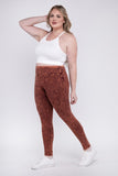 Plus Mineral Washed Wide Waistband Yoga Leggings ZENANA