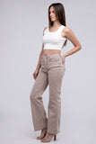 Zenana Acid Washed Frayed Cutoff Hem Straight Wide Jeans Pants ZENANA