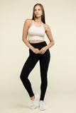 Zenana Washed Ribbed Seamless Cropped Cami Top