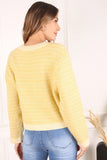 Herringbone Pattern Crew Neck Sweater Lilou