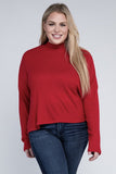 Plus Drop Shoulder Long Sleeve Top Ambiance Apparel