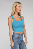 Zenana Cotton Square Neck Cropped Cami Top ZENANA