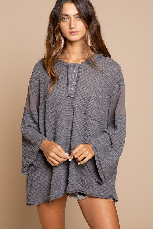 Bell Sleeve Oversized Fit Sweater Top POL