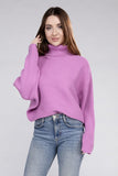 Viscose Dolman Sleeve Turtleneck Sweater ZENANA