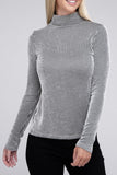 Ribbed Turtle Neck Long Sleeve Top ZENANA