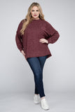 Plus Brushed Melange Drop Shoulder Sweater ZENANA