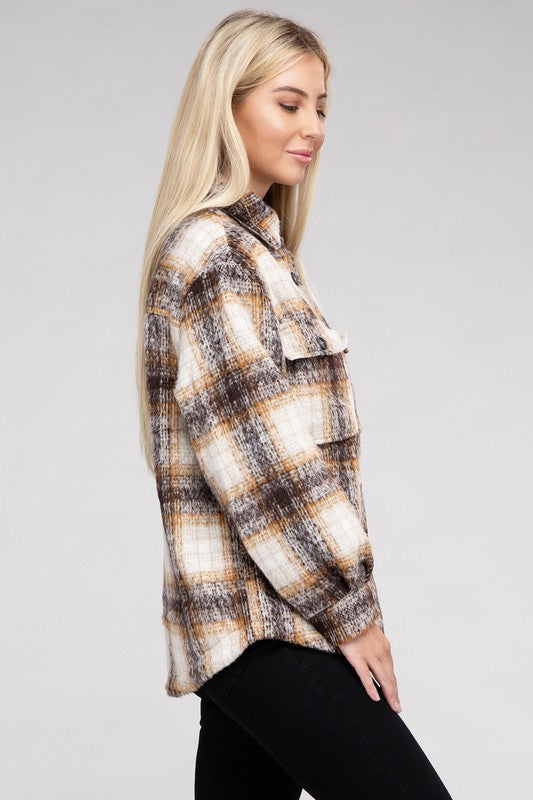 Cozy Plaid Flannel Shacket Ambiance Apparel