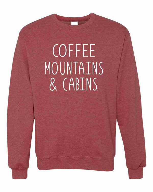 Coffee Mountains & Cabins Crew Neck Ocean and 7th