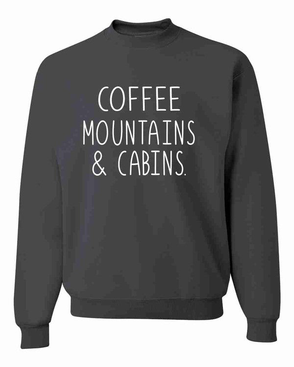 Coffee Mountains & Cabins Crew Neck Ocean and 7th