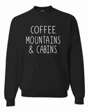 Coffee Mountains & Cabins Crew Neck Ocean and 7th