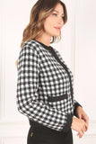 Black check knitted jacket Lilou