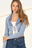 Miss Mesmerize Fur Trim Tie Front Ribbed Cardigan HYFVE