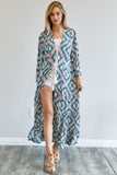 Printed Long Sleeve Loose Kimono Davi & Dani