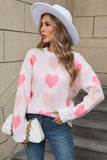 Angel Wings Heart Round Neck Long Sleeve Sweater Trendsi