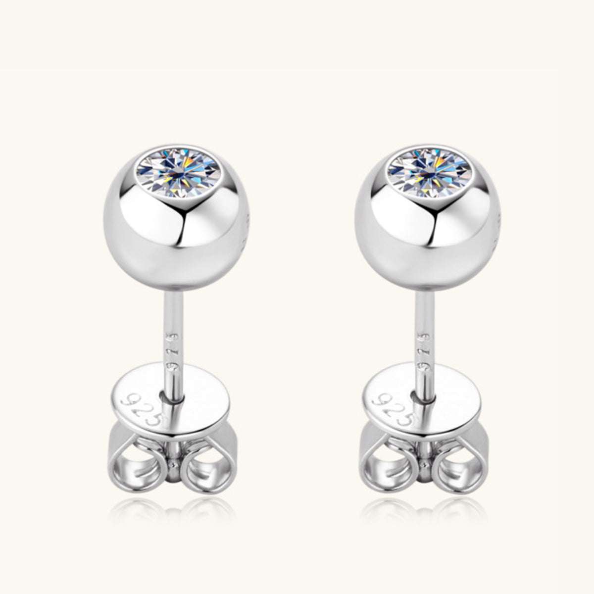 Moissanite 925 Sterling Silver Stud Earrings - Rosa Apparel