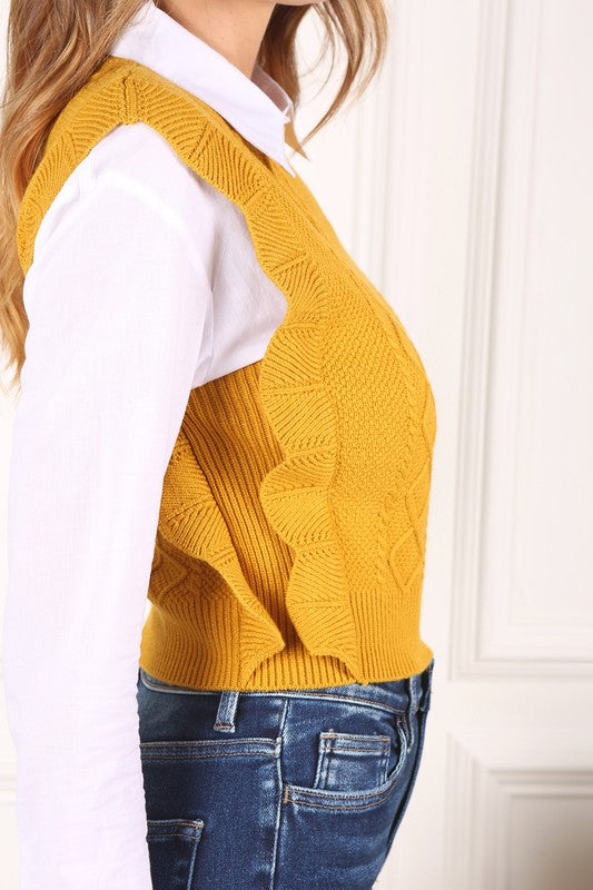 Ruffle sweater vest Lilou