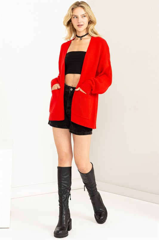 True Story Open Front Cardigan Sweater HYFVE