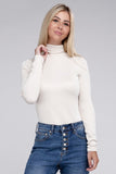 Ribbed Turtle Neck Long Sleeve Top ZENANA