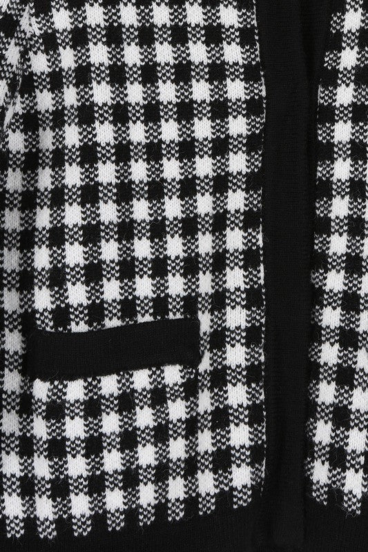 Black check knitted jacket Lilou