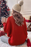 Double Take Full Size Merry Christmas Turtleneck Long Sleeve Sweater Trendsi