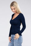 Essential V-Neck Long Sleeve T-Shirt Ambiance Apparel