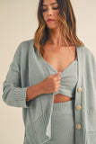 MABLE 3 Pieces Sweater Set with Crop Cami, Mini Skirt, Cardigan Trendsi