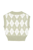 Knitted argyle sweater vest Lilou