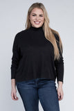 Plus Drop Shoulder Long Sleeve Top Ambiance Apparel