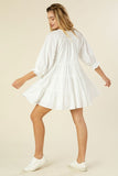 Lilou V-Neck 3/4 Raglan Sleeves Tiered Mini Dress With Tassel Lilou