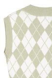 Knitted argyle sweater vest Lilou