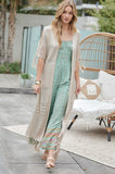 Solid Long Cardigan With Fringe Davi & Dani