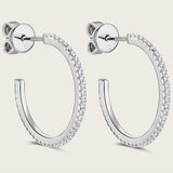 Inlaid Moissanite 925 Sterling Silver C-Hoop Earrings - Rosa Apparel