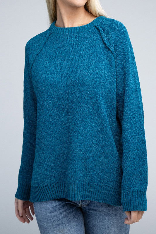 Raglan Chenille Sweater ZENANA