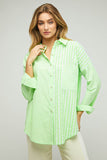 Stripe Button Down Long Sleeve Shirt Davi & Dani