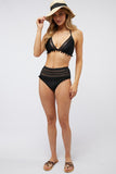 Davi & Dani Solid Bikini Set With Pompom - Rosa Apparel