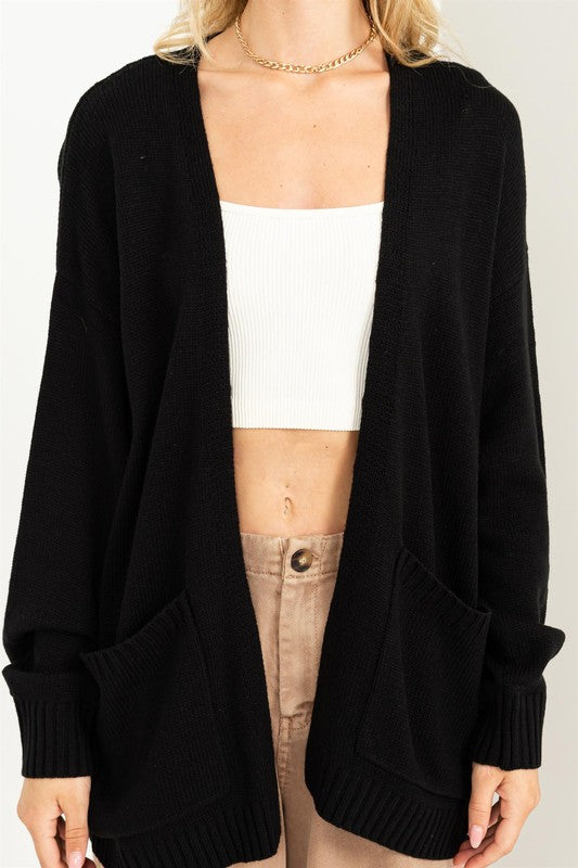 True Story Open Front Cardigan Sweater HYFVE