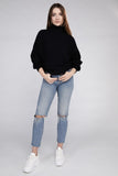 Viscose Dolman Sleeve Turtleneck Sweater ZENANA