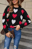 Angel Wings Heart Round Neck Long Sleeve Sweater Trendsi