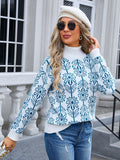 Angel Wings Flower Turtleneck Long Sleeve Sweater Trendsi