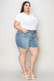 Judy Blue Full Size High Waist Raw Hem Denim Casual Jean Shorts Style #: 15251 Judy Blue