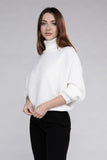 Viscose Dolman Sleeve Turtleneck Sweater ZENANA