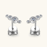 Moissanite 925 Sterling Silver Stud Earrings - Rosa Apparel