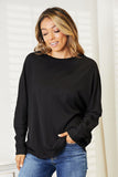 Double Take Seam Detail Round Neck Long Sleeve Top Trendsi